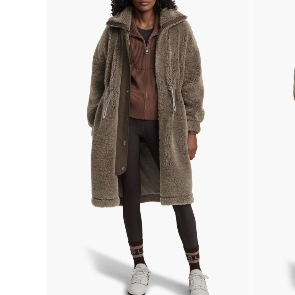 Varley Brown Long Teddy Coat